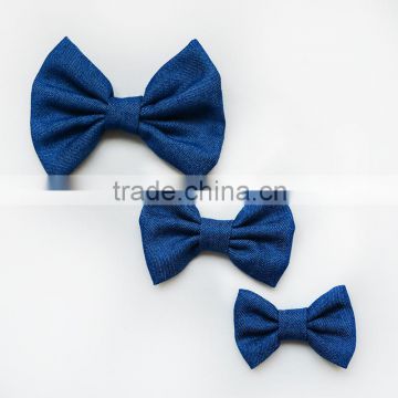 Independence Pretty decorative bows , cheap handmade high quality customize denim bowknots wholesale hair clips headband bow-tie