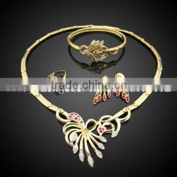 18 carat gold plated dubai gold jewelry set for sale , Exquisite jewelry set gold plated