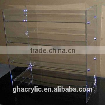 GH-RZ541 High-end High rigidity clear acrylic make up dispaly rack ,top grade acrylic display rack