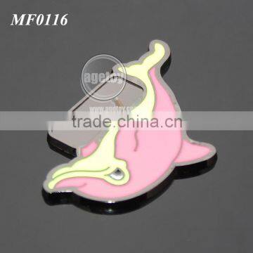 Tarnish Plated Zinc Alloy Cute Dolphins Shaped Promotional Souvenir Enamel Custom Fridge Magnet Metal photo-3