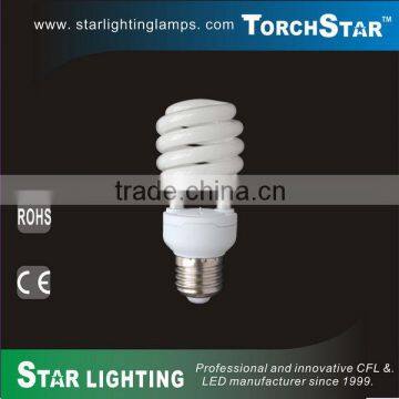 15W E27 base energy saving T2 half spiral CFL lights