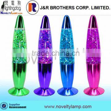 13" colorful metallic base rocket shape motion glitter light