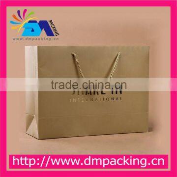 Luxury garment brown paper bag with logo print for clothing