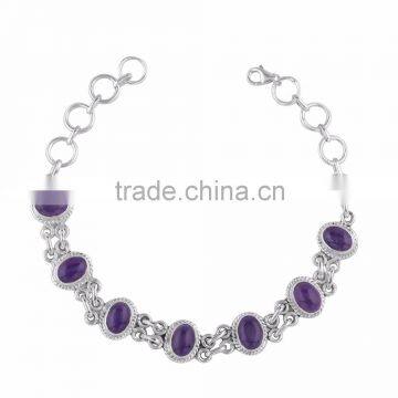 925 sterling silver jewelry amethyst bracelet Jaipur India Women's Silver Bracelet