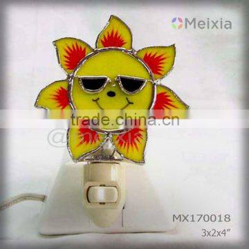 MX170018 china wholesale stained glass funny night light shade for plug home lighting