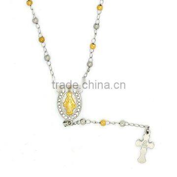 italian rosary catholic necklace christian stainless steel 316 rosarios catholic prayer beads for rosary making dongguan