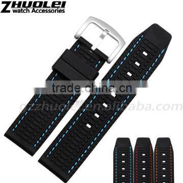 24mm Black Diver Rubber Watch Strap Wholesale 3PCS photo-3