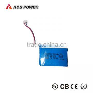 2S1P small pack 500mAh li-ion battery 7.4v rechargeable lithium polymer battery rechargeable batteres 602535