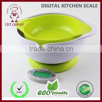 2015 Best Selling Model Digital multifunction kitchen and food scale electronic kitchen scale with BOWL