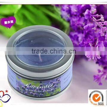 wholesale Round candle tin box with acrylic window