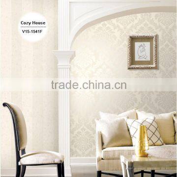 the most popular printing golden wallpaper, gold classic damask wall decor for hallway , nice wall paper company