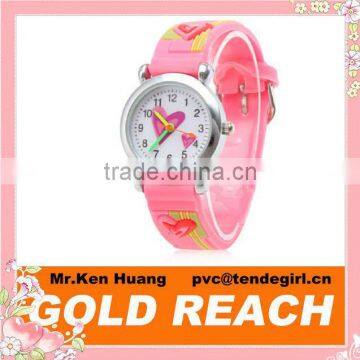 Waterproof Silicone Analog Quartz Wrist Watch with Heart