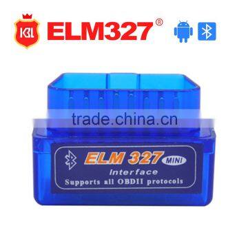 Super Mini ELM327 Bluetooth Interface V2.1 OBD2 II Auto Diagnostic Tool ELM 327 Work ON Android Torque/PC