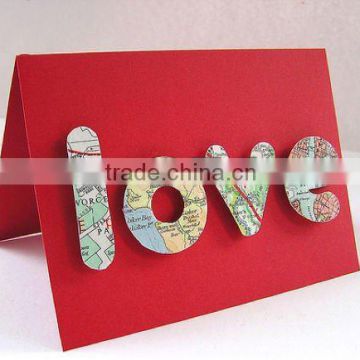 Paper handmade wedding invitation card,2012 new design wedding cards,LOVE wedding cards manufacturer Xiamen