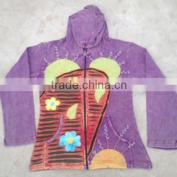 cotton hoodie with hand embroidery and cutwork view price 700rs $8.43