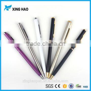 Custom slim hotel metal pen wholesale pen with Logo promotional ball pens