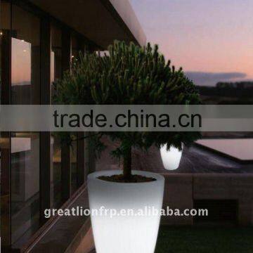GR0190 Round shape LED plastic flower pot/garden planter
