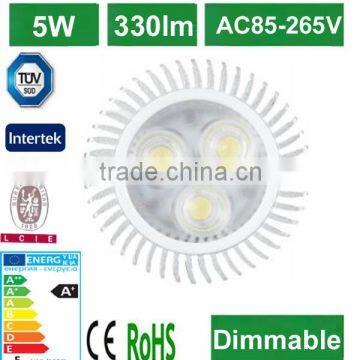 B1 gu10 5W spot led light 50*47mm 430lm cri>80 dimmable