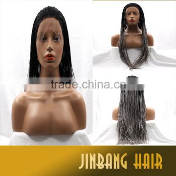 2016 wholesales new products heat resistant straight braiding synthetic lace front wig