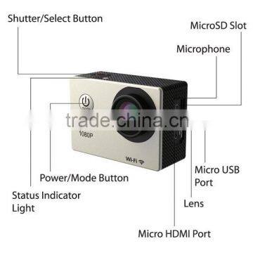 Newest 1.5inch High Speed Recording wifi 1080P 30m waterproof remote control sport diving camera