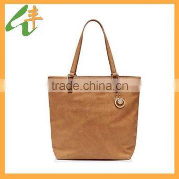 popular camel color PU leather handbag italy