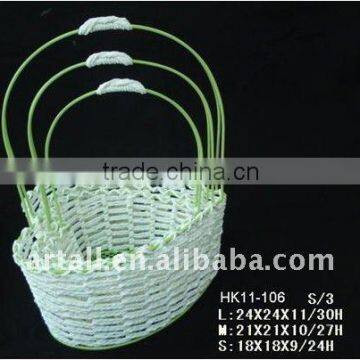 paper rope basket with iron frame