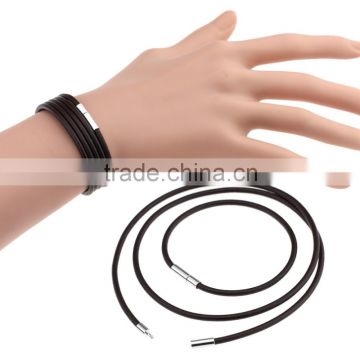 Stainless Steel Clasp Thin Genuine Leather Cord Chain Necklace/Bracelet