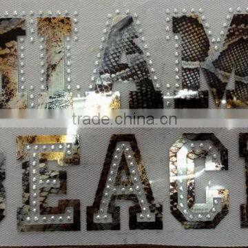 heat transfer film with silver rhinestuds for T shirts and Textiles