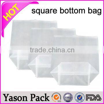 Yason square bottom bag with rigid loop handle frost square bottom bag opp square bottom bag