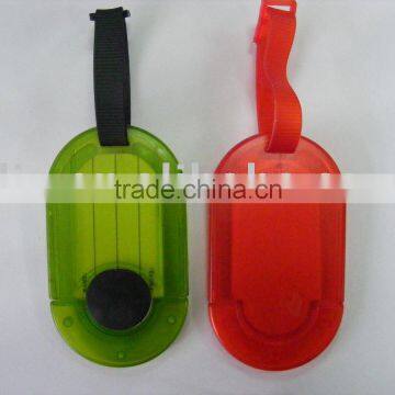 plastic luggage tag