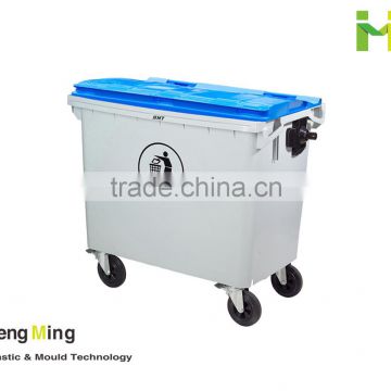 hot 660L wheeled plastic garbage container