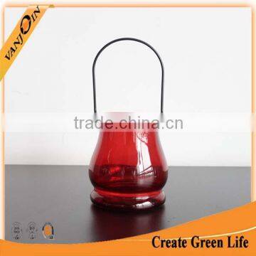 Decorative Glass Flower Jar With Metal Handle Wholesale photo-2