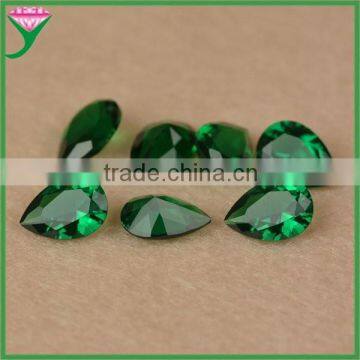 wholesale price pear shape lab created nano emerald green spinel precious stone