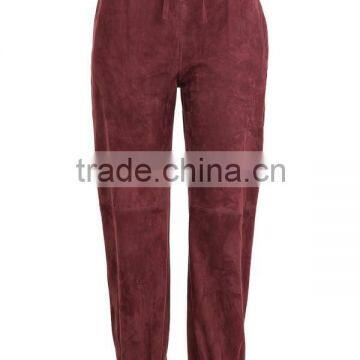 lady's burgundy cargo sweat pants