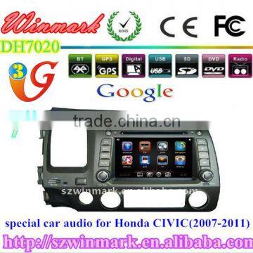 DH7020 digital car DVD player for HONDA Civic(left) with bluetooth gps navigation 3g pip rds tmc radio etc