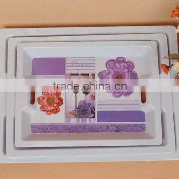 plastic plate with handle, BPA free plastic food tray with printing