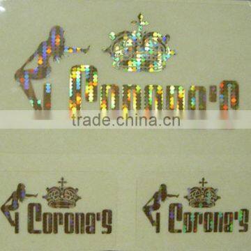 Customized OEM wholesales Gold Silver foil hot stamping window wall printing label sticker for decoration