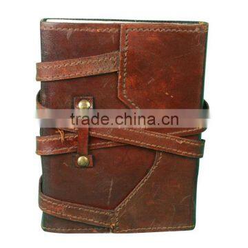 Beautifully Design Two Strap Blank Plain Leather Journal