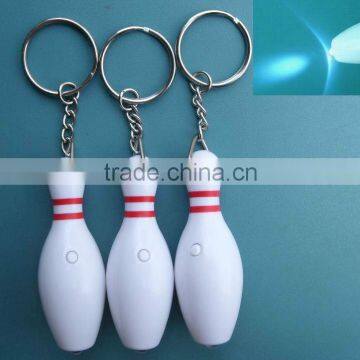fashion key chain bowling pin led keychain
