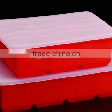 6 and 8 Cavity Whiskey King Square Silicone Ice Cube Tray With Lid