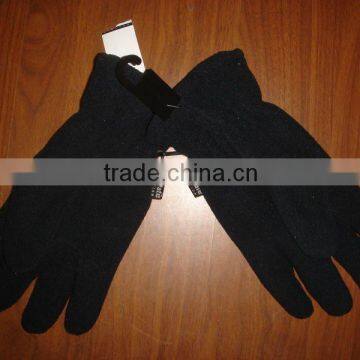 black thinsulate polar fleece winter glove for man