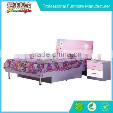 Children MDF Wooden Single Bed With Wardrobe Bedroom Sets photo-2