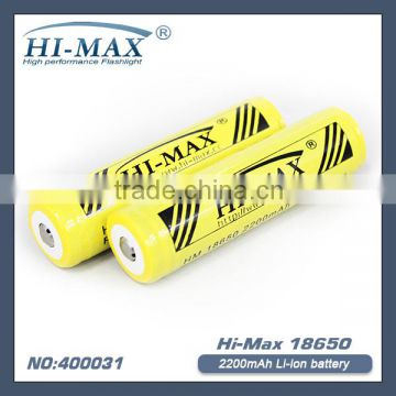 2200mAh For li-ion 3.7V 18650 flashlight batteries