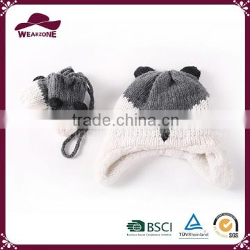 Animal children hat and mitten set