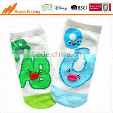 New style lady 3D sock lovely letter design women sock custom made