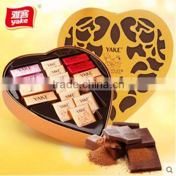 Dark chocolate bar in gift box