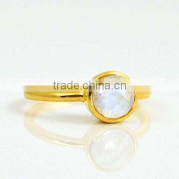 Sterling Silver Moonstone Round Gemstone Gemstone Ring photo-3