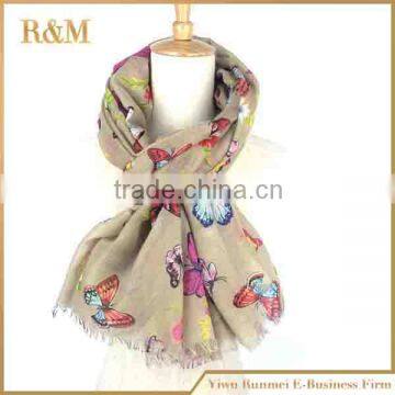 105x180cm Butterfly Printed Scarf With Good Quality photo-2