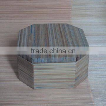 Octagonal Bamboo Gift Box With Lid