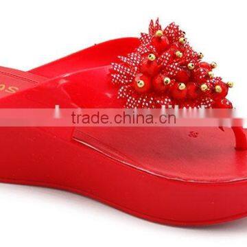 Fashionable PVC Jelly Ladies Slippers,High Heel Ladies PVC Plastic Sandals Shoes,Anti-Slip Lady Sandal